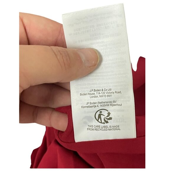 Boden Womens Becky Midi Wrap Dress UK 18R US 14R Red Paisley Floral D0041 NWT - Picture 11 of 14